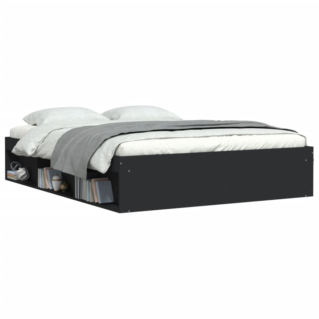 Bed Frame without Mattress Black 140x200 cm