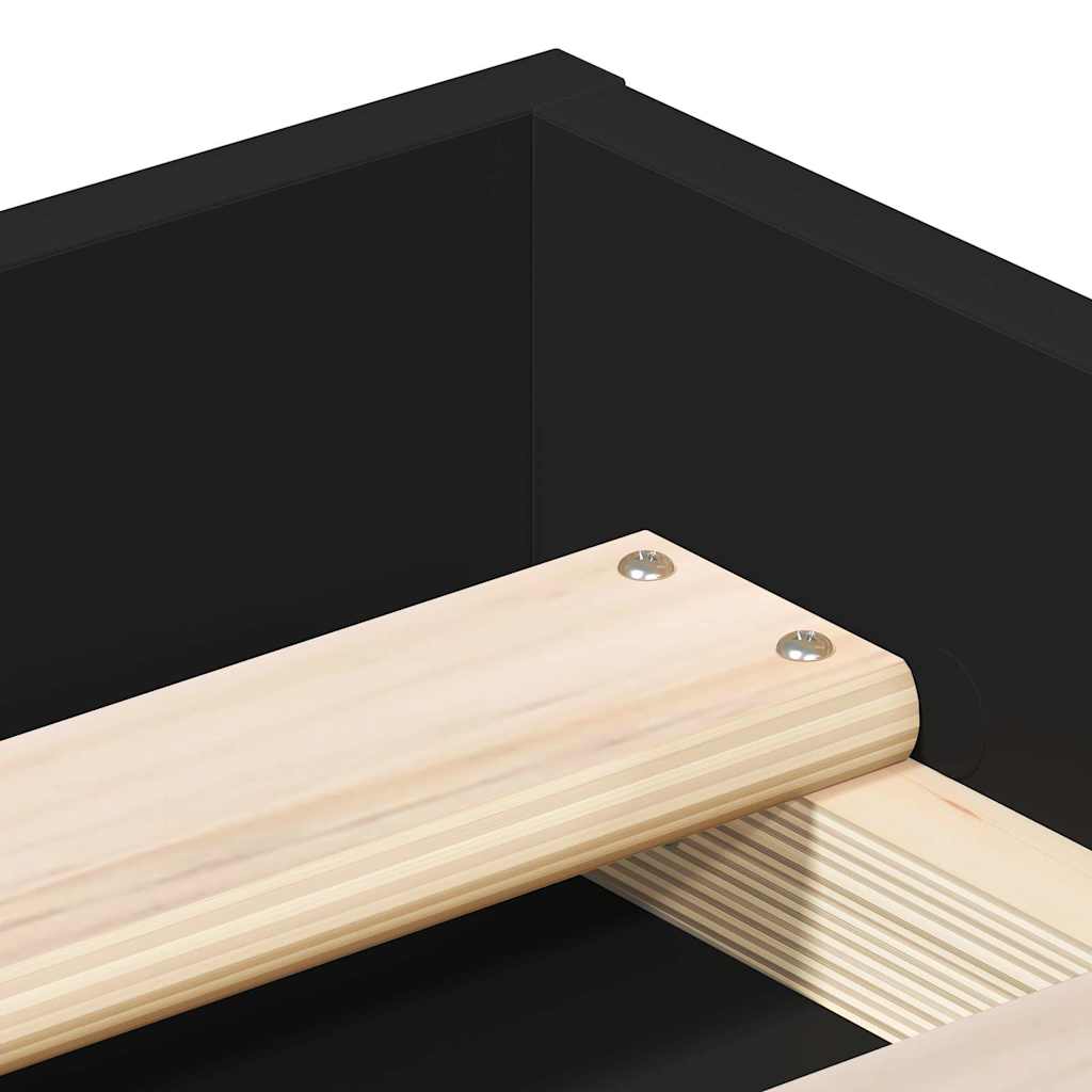 Bed Frame without Mattress Black 140x200 cm