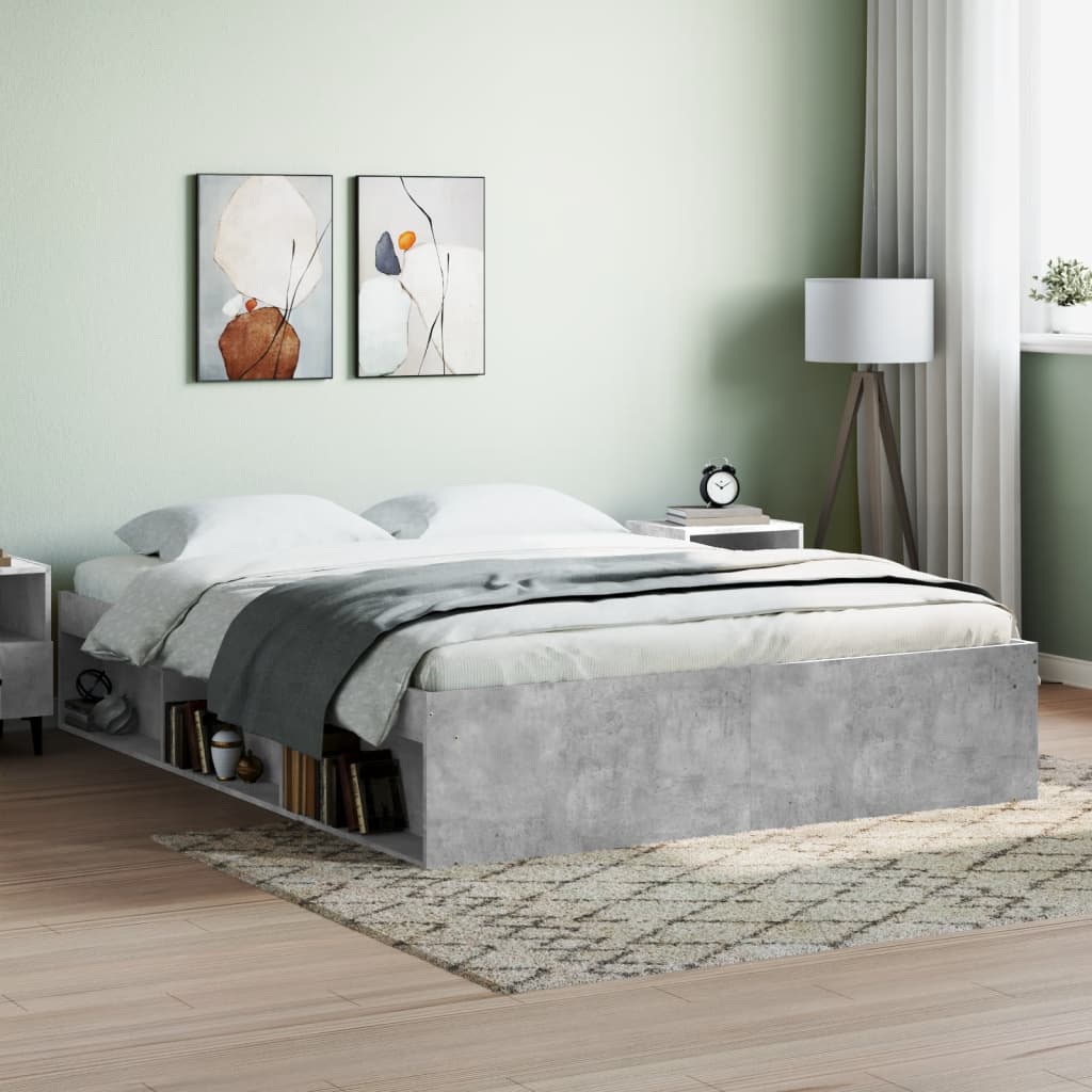 Bed Frame without Mattress Concrete Grey 140x200 cm