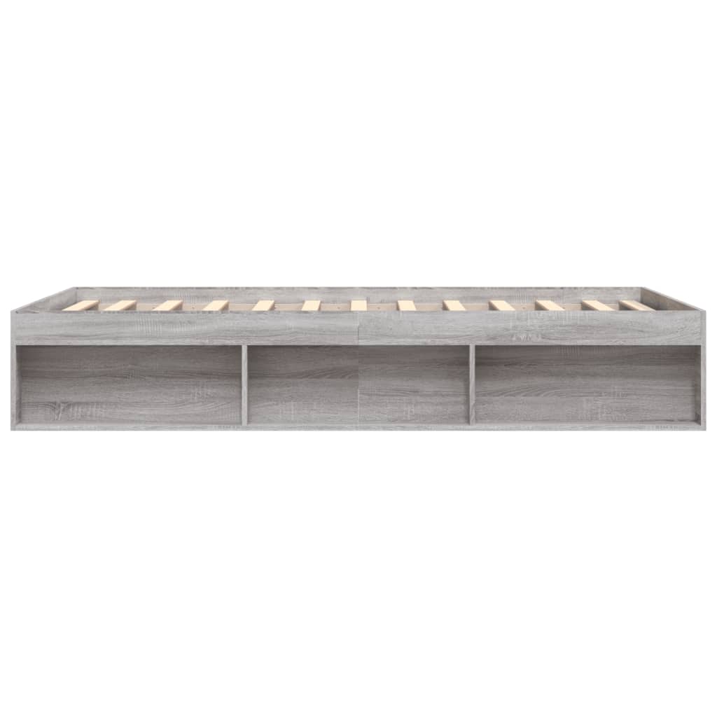 Bed Frame without Mattress Grey Sonoma 140x200 cm