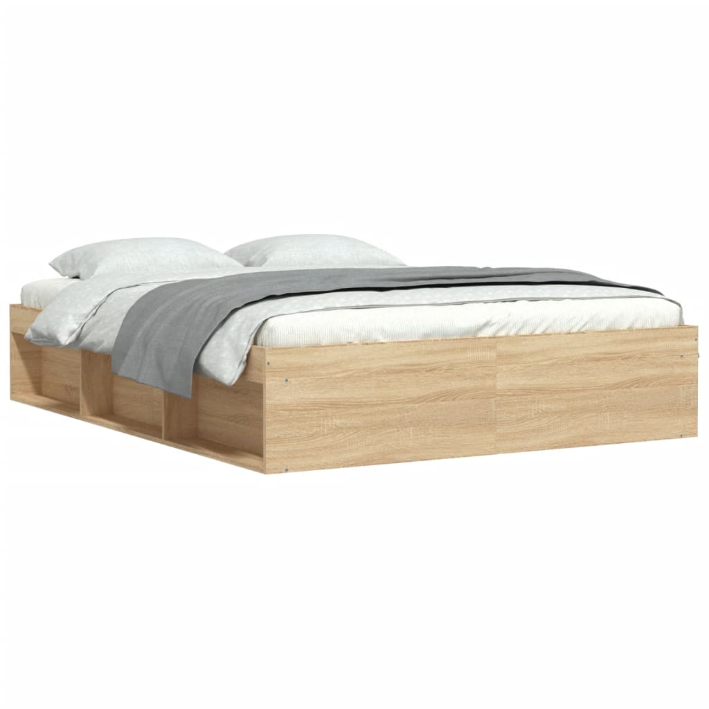 Bed Frame without Mattress Sonoma Oak 160x200 cm