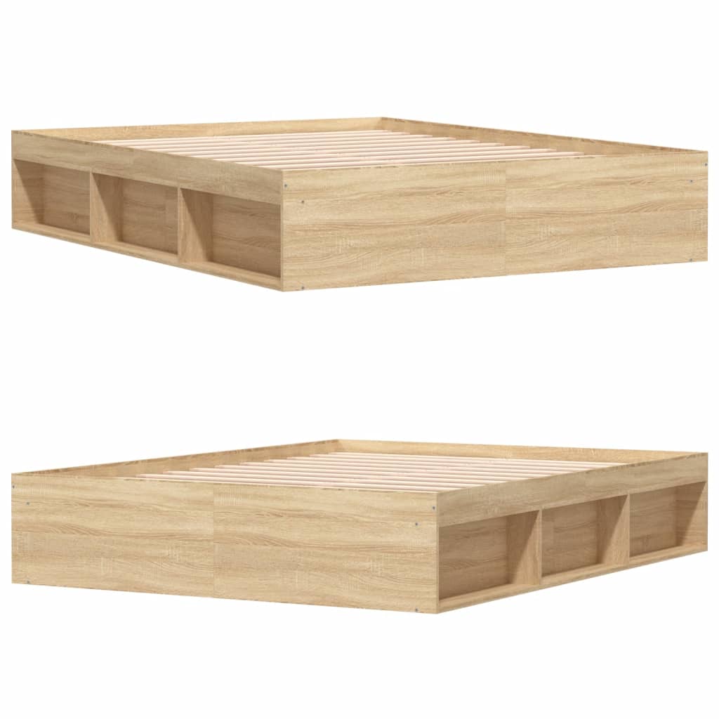 Bed Frame without Mattress Sonoma Oak 160x200 cm