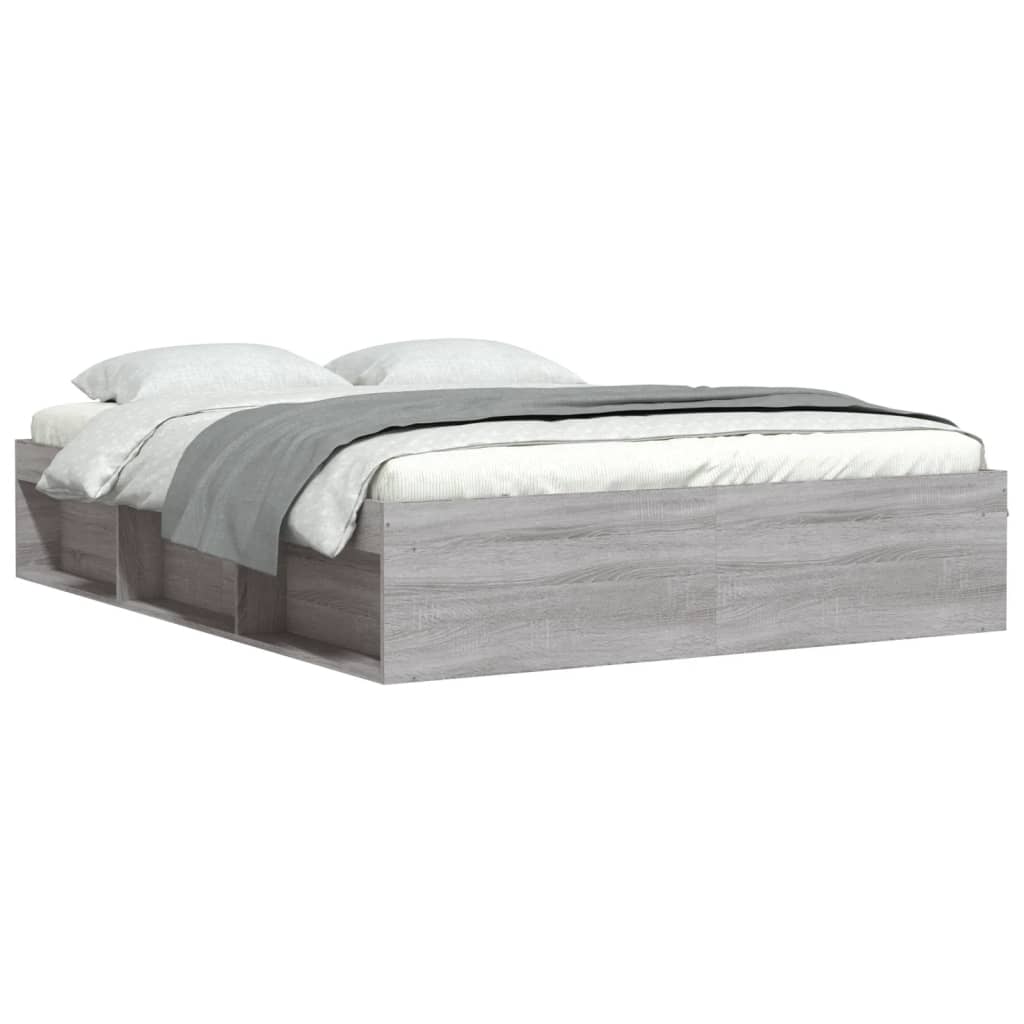Bed Frame without Mattress Grey Sonoma 160x200 cm