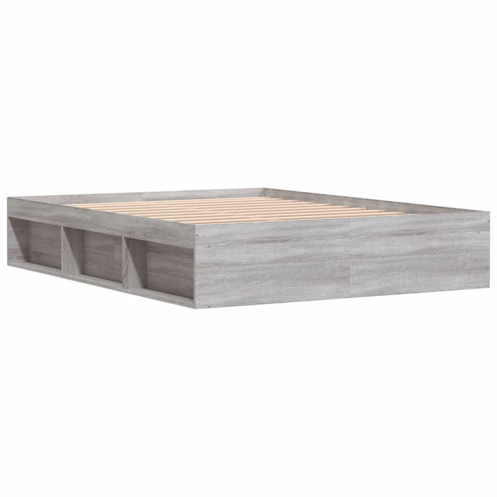 Bed Frame without Mattress Grey Sonoma 160x200 cm