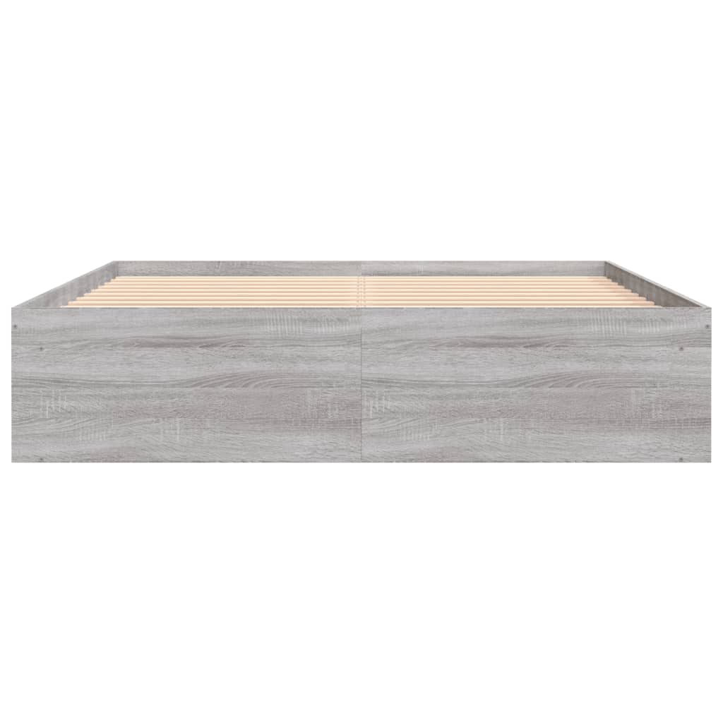 Bed Frame without Mattress Grey Sonoma 160x200 cm
