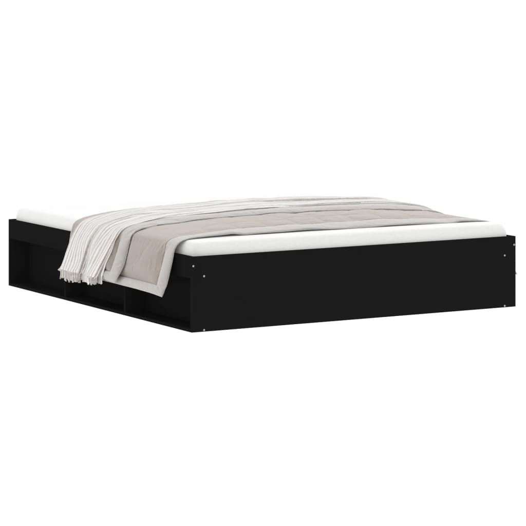 Bed Frame without Mattress Black 180x200 cm Super King Super King Size