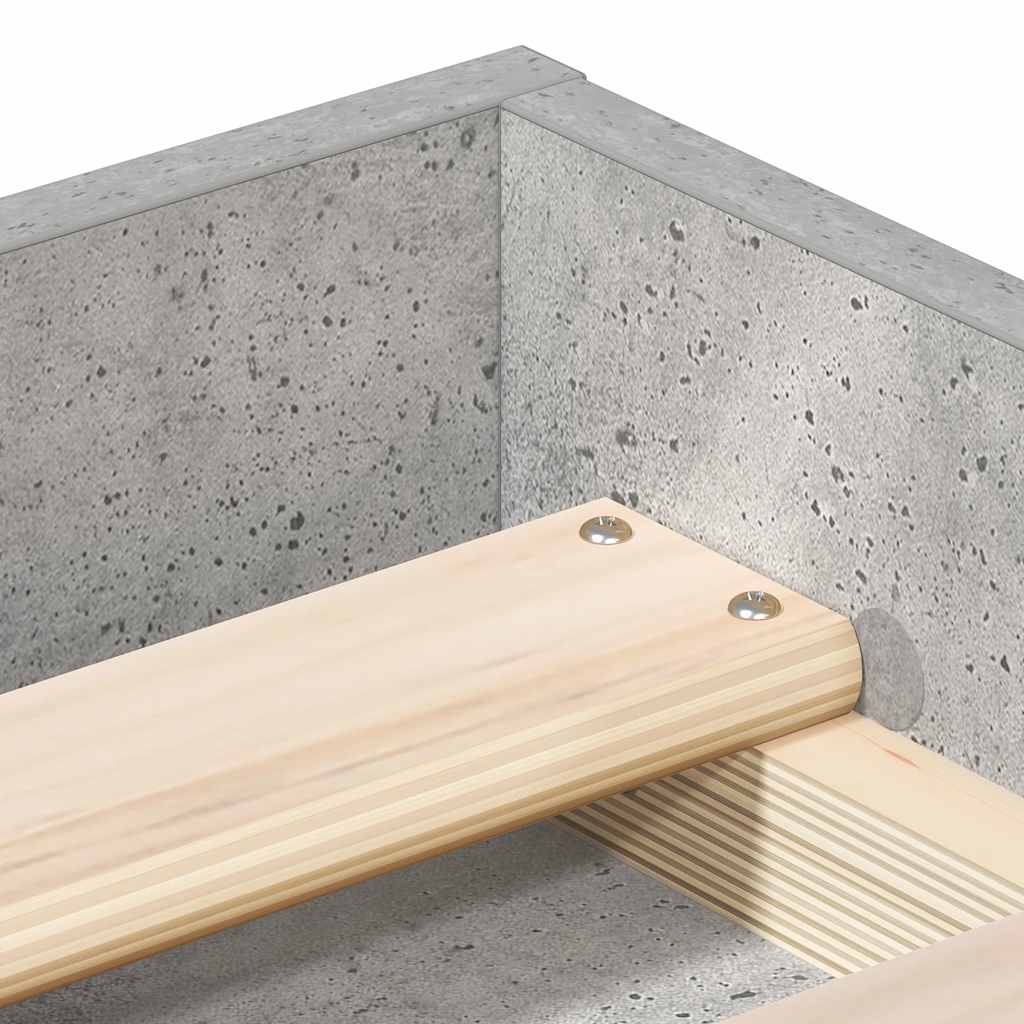 Bed Frame without Mattress Concrete Grey 180x200 cm Super King Super King Size