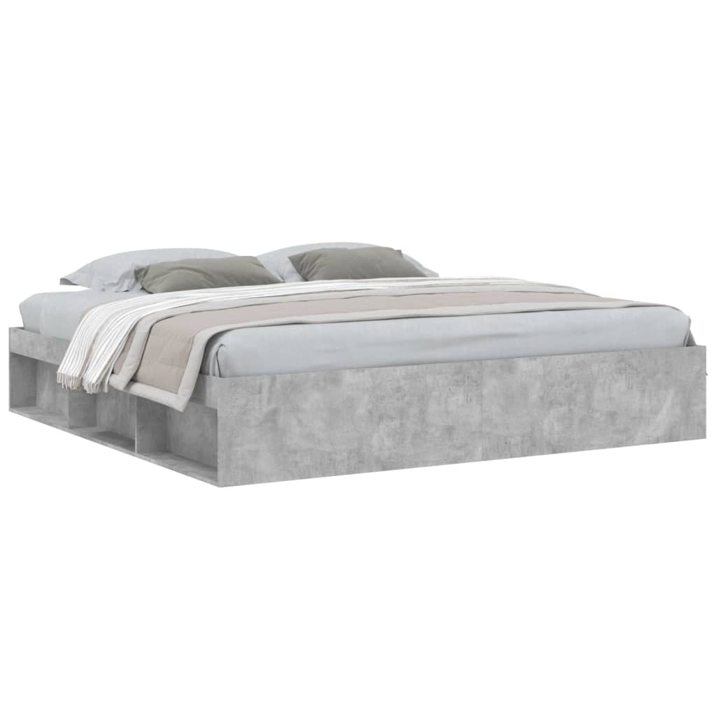 Bed Frame without Mattress Concrete Grey 200x200 cm
