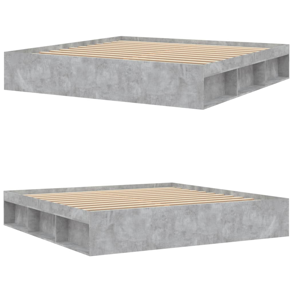 Bed Frame without Mattress Concrete Grey 200x200 cm