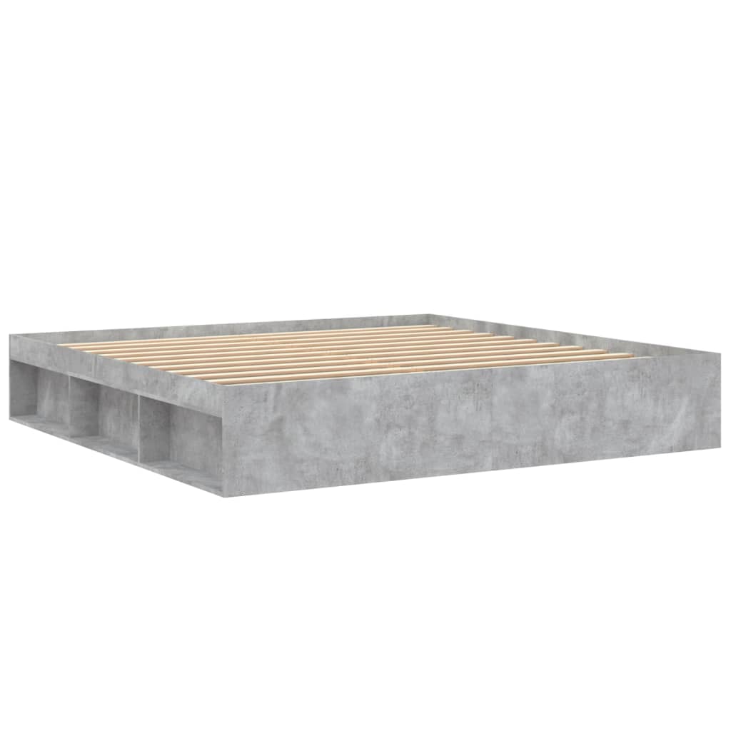 Bed Frame without Mattress Concrete Grey 200x200 cm