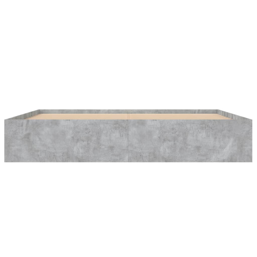 Bed Frame without Mattress Concrete Grey 200x200 cm