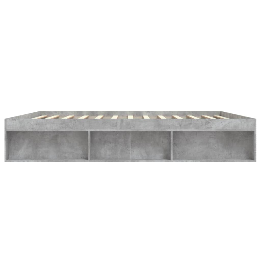 Bed Frame without Mattress Concrete Grey 200x200 cm