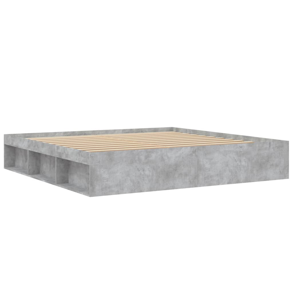 Bed Frame without Mattress Concrete Grey 200x200 cm