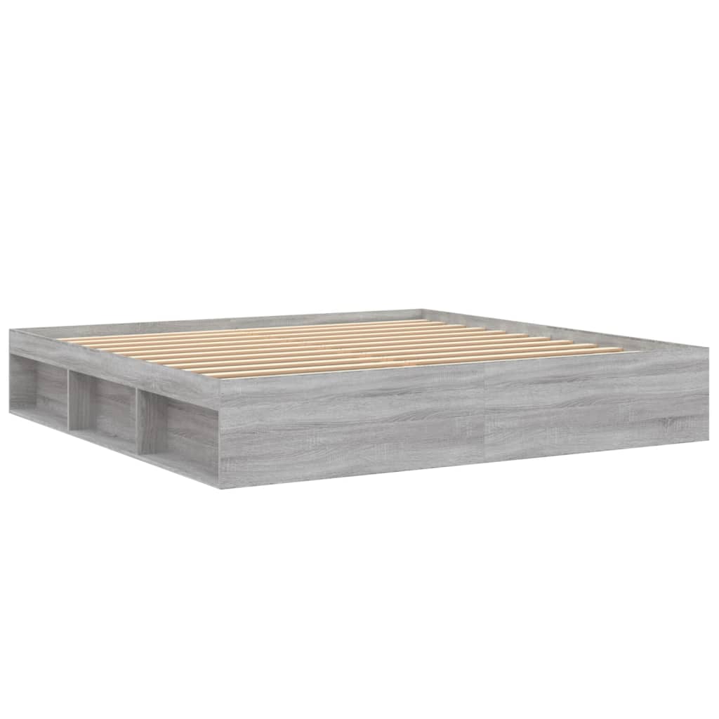 Bed Frame without Mattress Grey Sonoma 200x200 cm