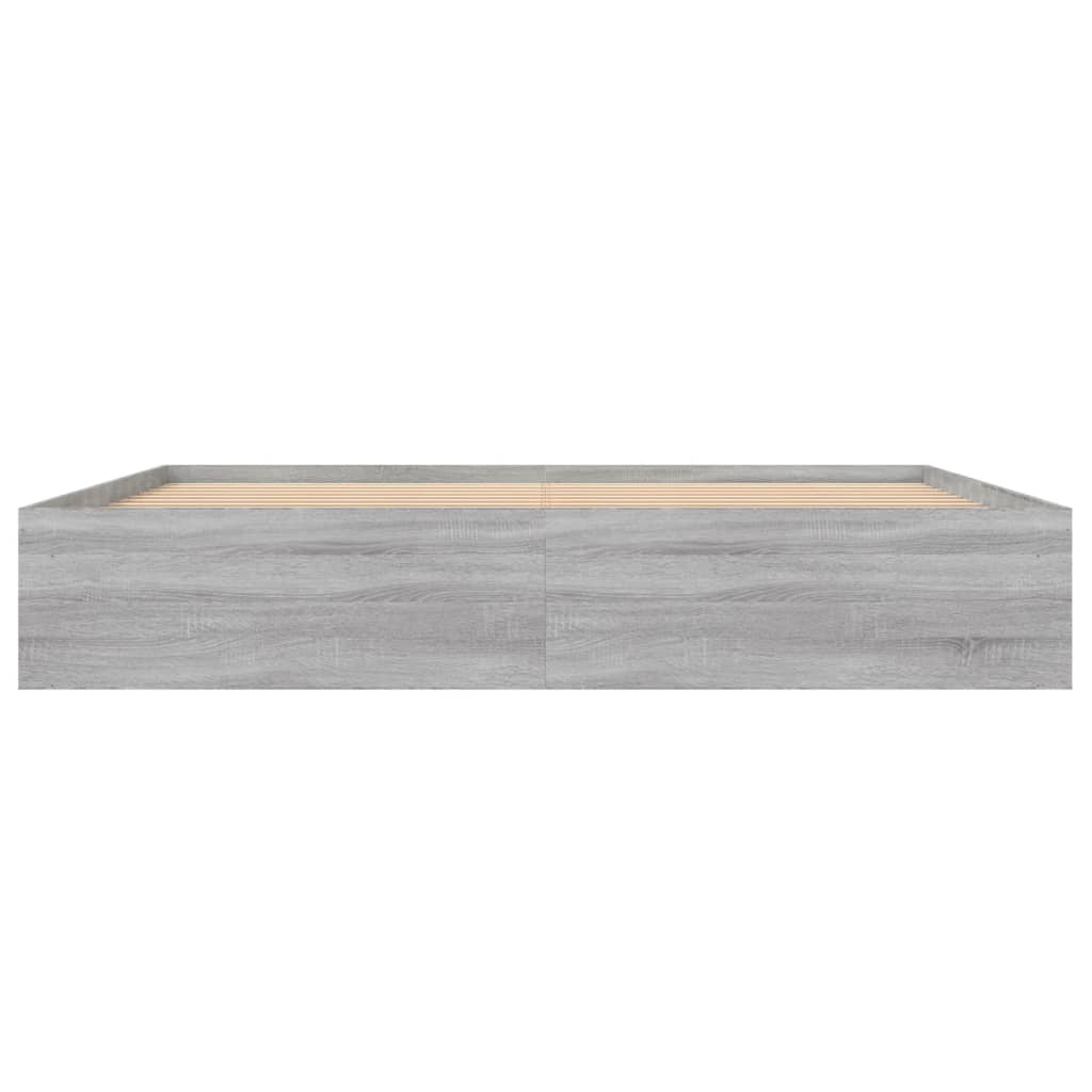 Bed Frame without Mattress Grey Sonoma 200x200 cm