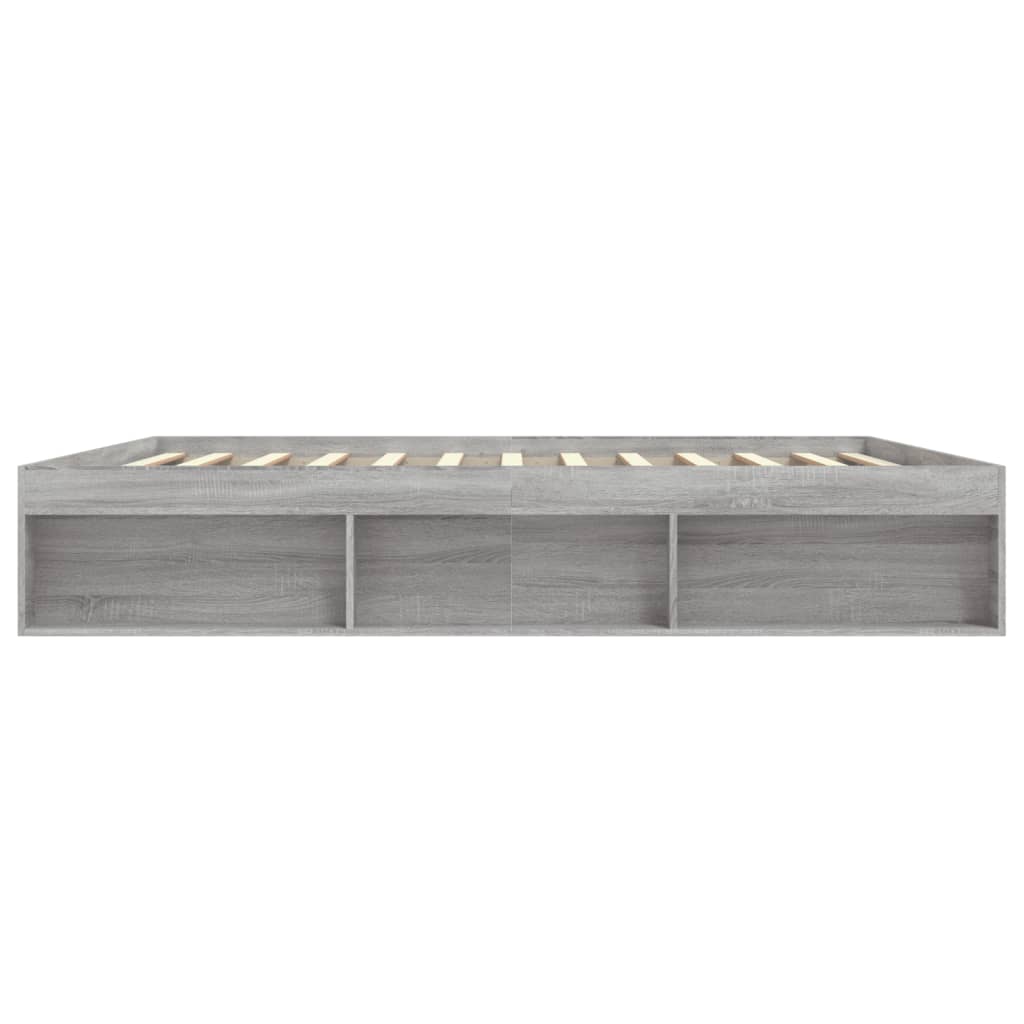 Bed Frame without Mattress Grey Sonoma 200x200 cm