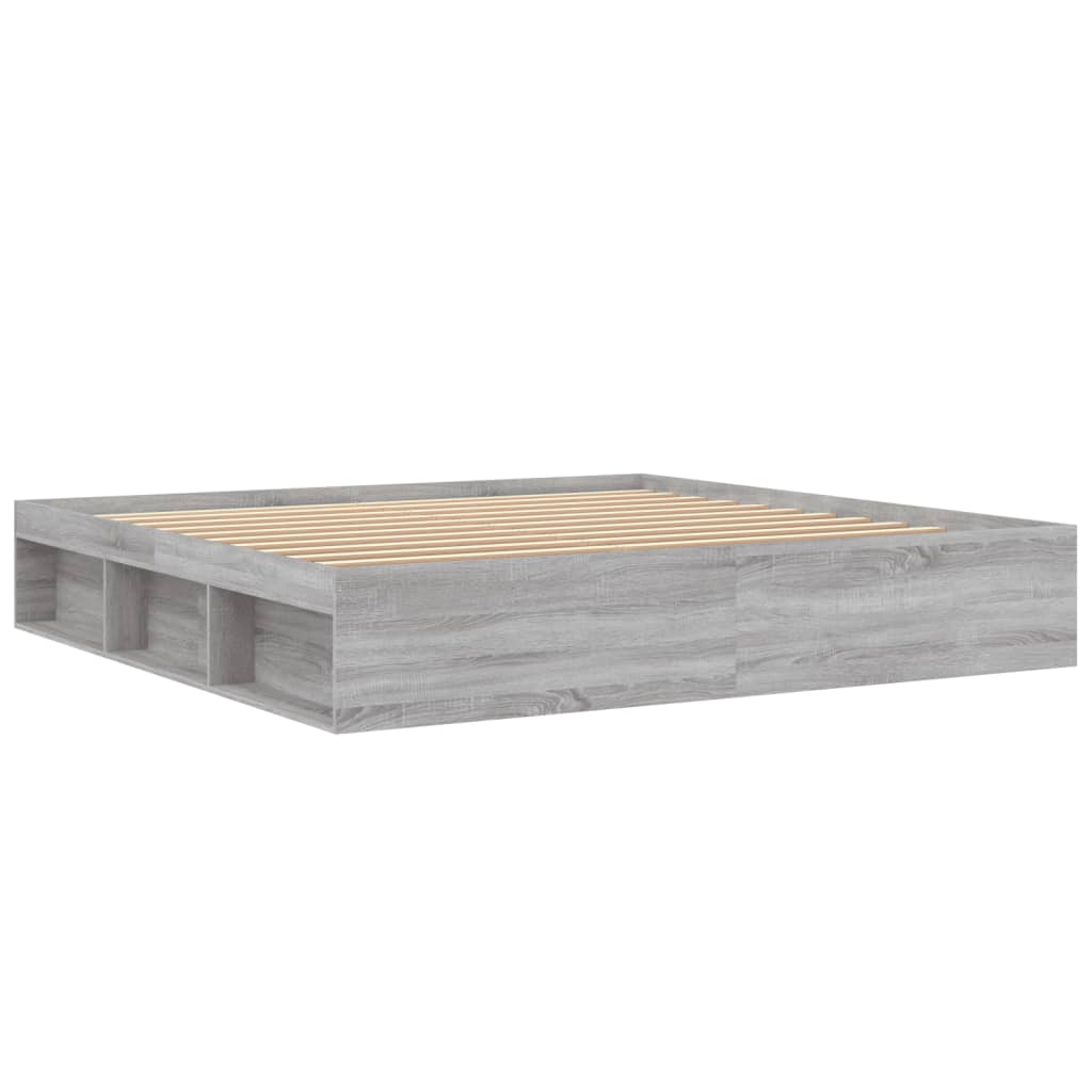 Bed Frame without Mattress Grey Sonoma 200x200 cm
