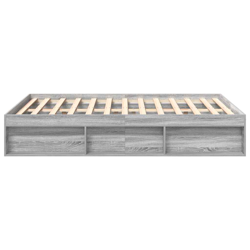 Bed Frame without Mattress Grey Sonoma 120x190 cm Small Double Small Double