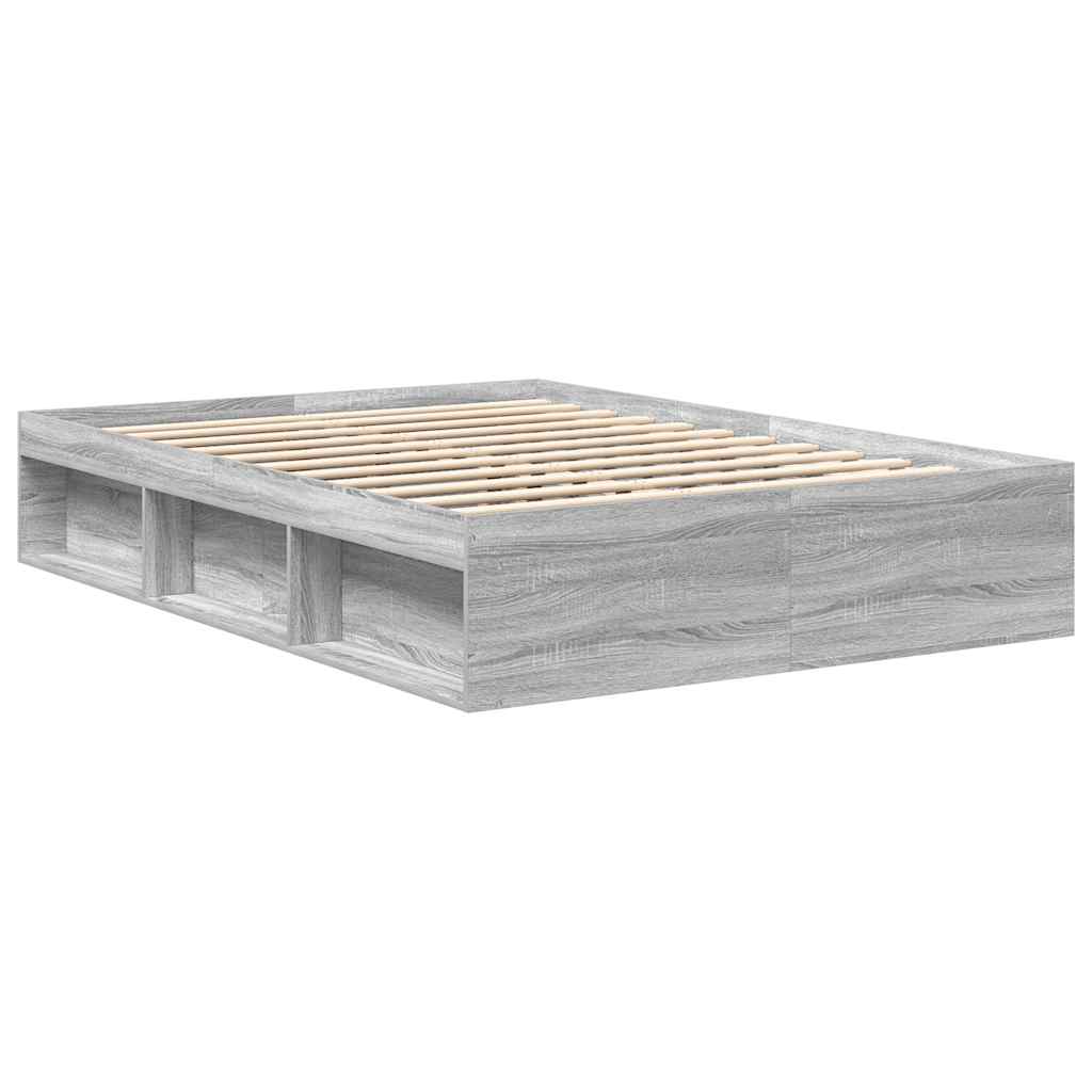 Bed Frame without Mattress Grey Sonoma 120x190 cm Small Double Small Double
