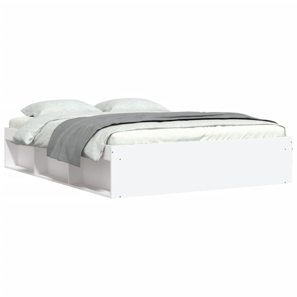 Bed Frame without Mattress White 140x190 cm