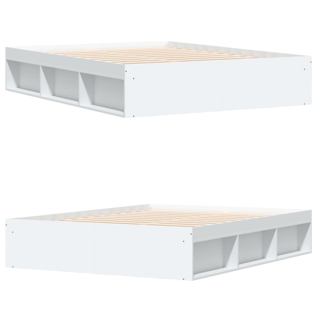 Bed Frame without Mattress White 140x190 cm