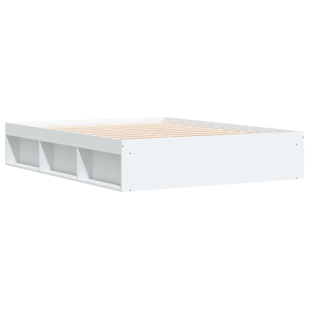 Bed Frame without Mattress White 140x190 cm