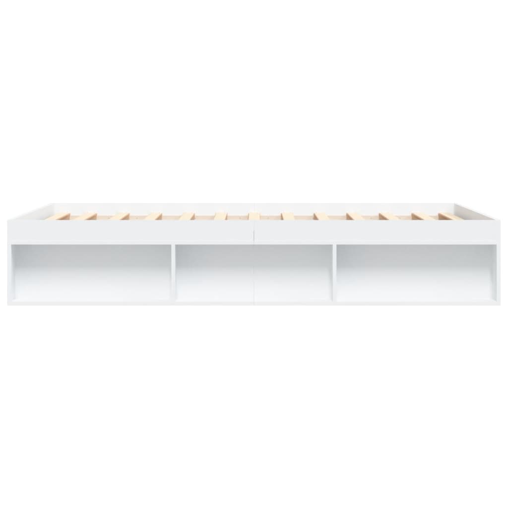 Bed Frame without Mattress White 140x190 cm