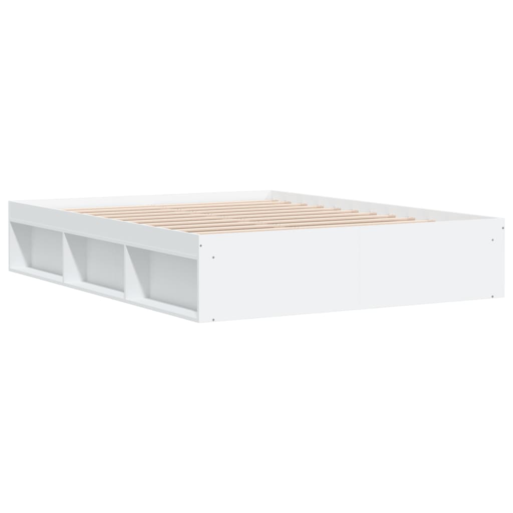 Bed Frame without Mattress White 140x190 cm