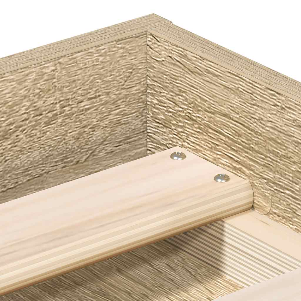 Bed Frame without Mattress Sonoma Oak 140x190 cm