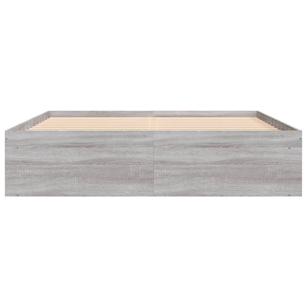 Bed Frame without Mattress Grey Sonoma 140x190 cm