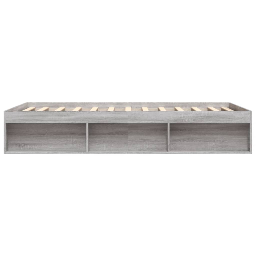 Bed Frame without Mattress Grey Sonoma 140x190 cm