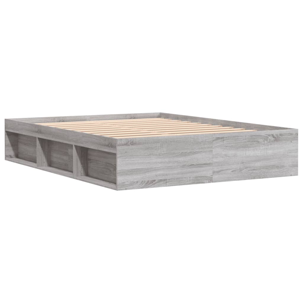 Bed Frame without Mattress Grey Sonoma 140x190 cm
