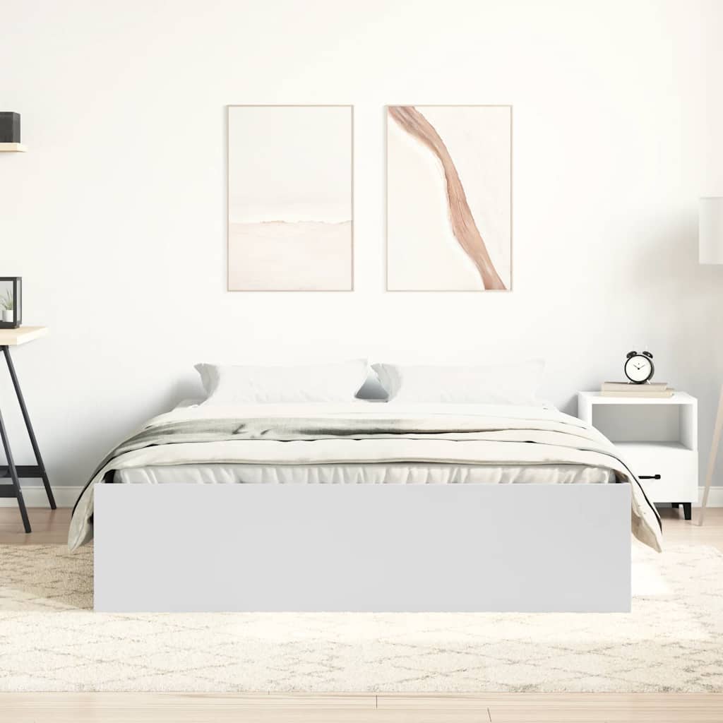 Bed Frame without Mattress White 135x190 cm Double Double