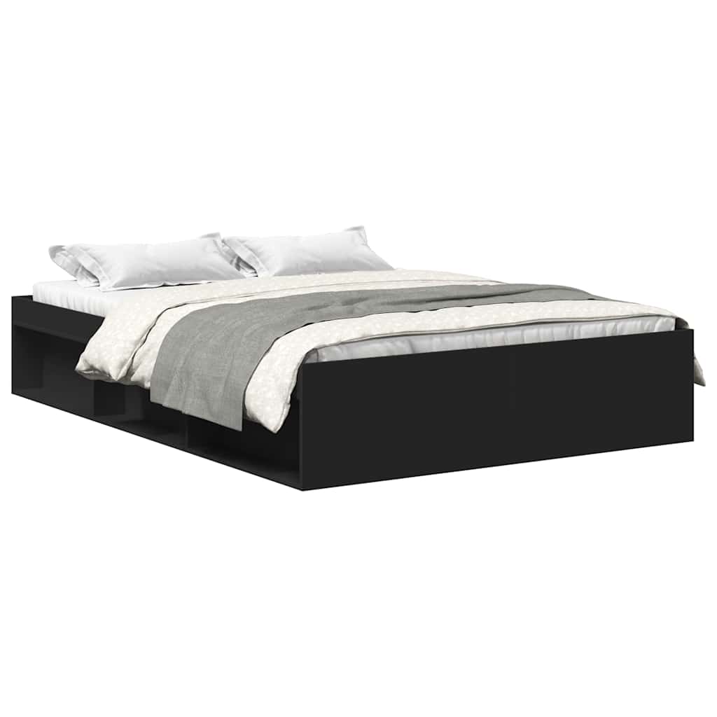 Bed Frame without Mattress Black 135x190 cm Double Double