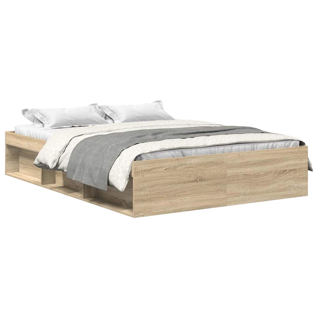 Bed Frame without Mattress Sonoma Oak 135x190 cm Double Double