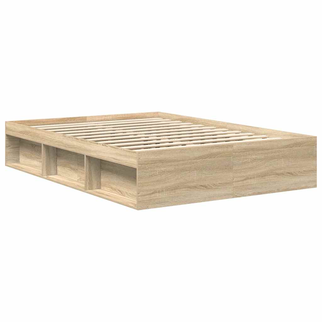 Bed Frame without Mattress Sonoma Oak 135x190 cm Double Double