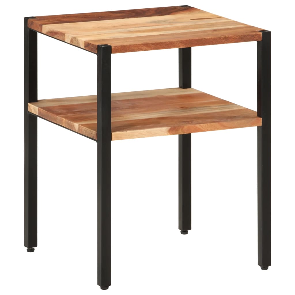 Side Table 35x35x45 cm Solid Wood Acacia and Iron