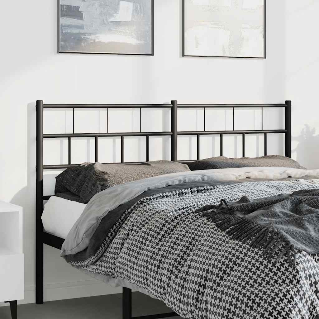 Metal Headboard Black 150 cm