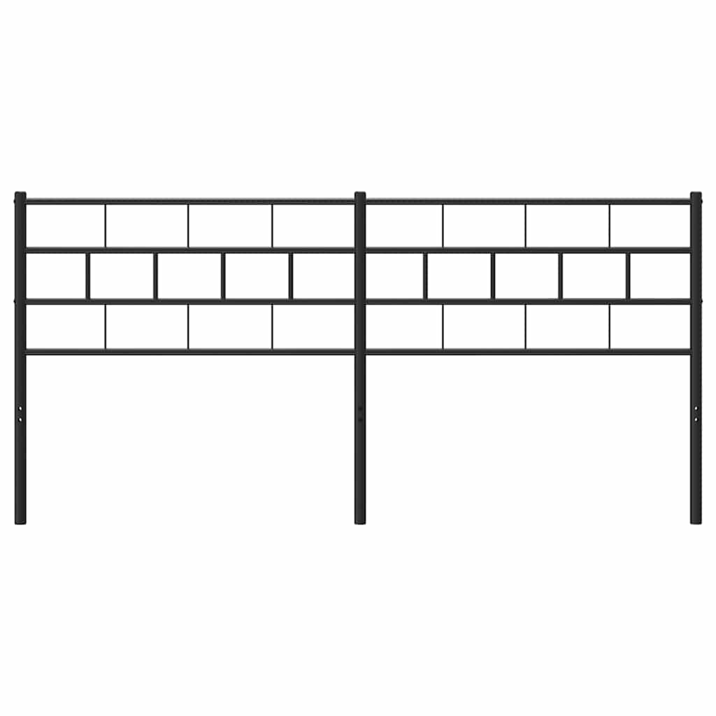Metal Headboard Black 180 cm