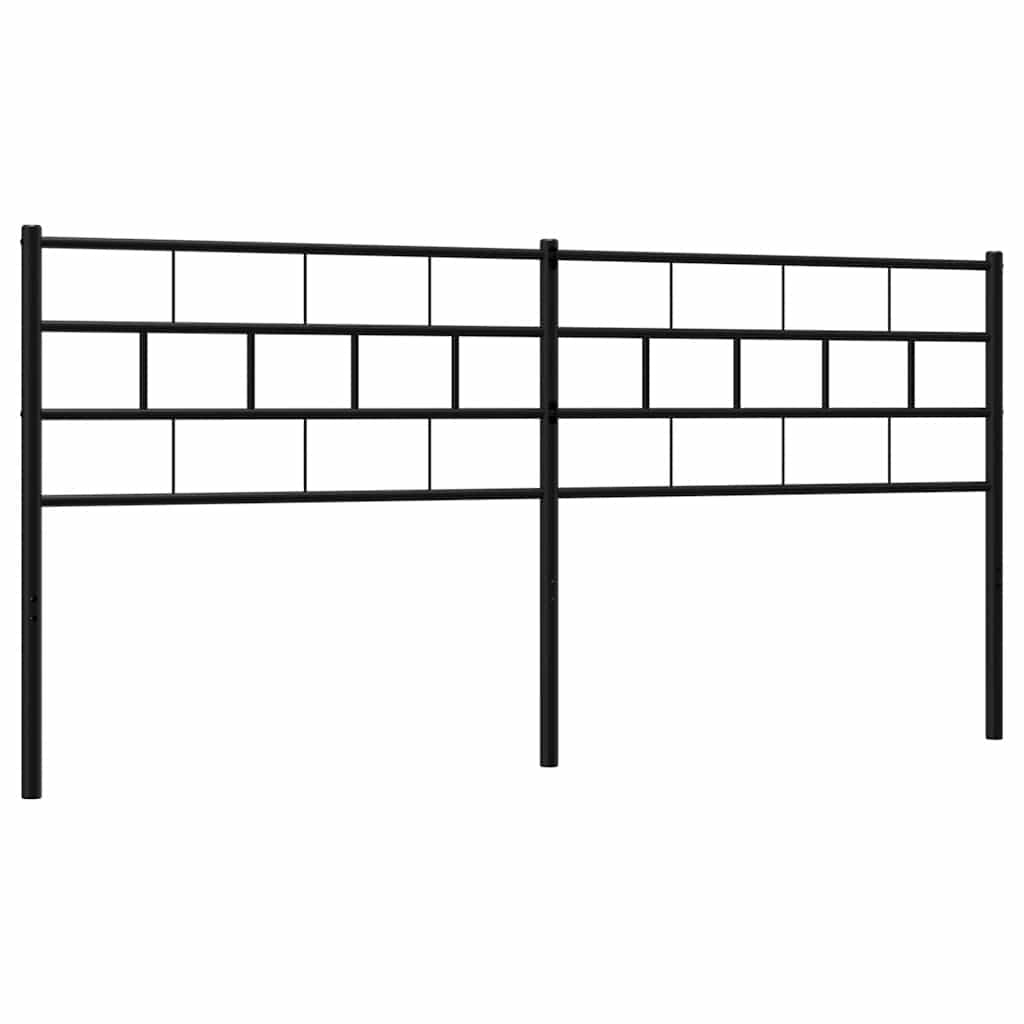 Metal Headboard Black 180 cm