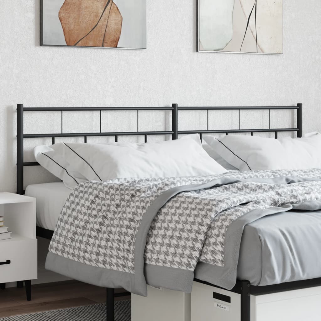 Metal Headboard Black 200 cm
