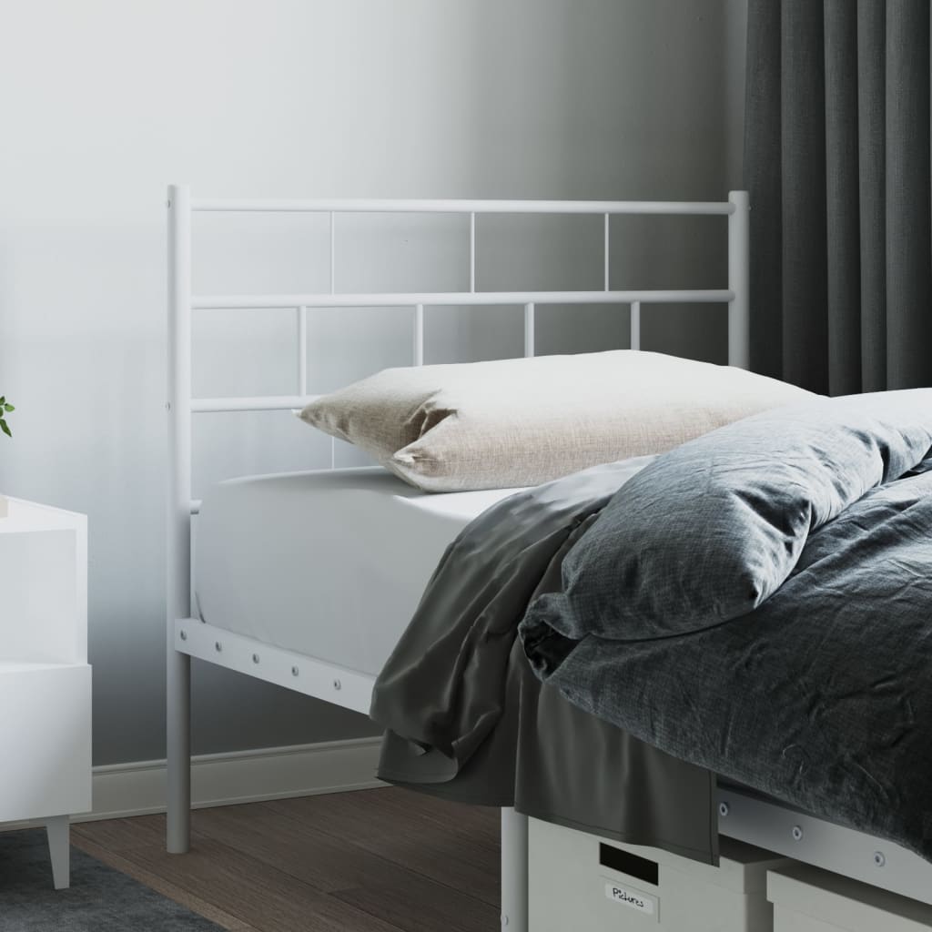 Metal Headboard White 80 cm