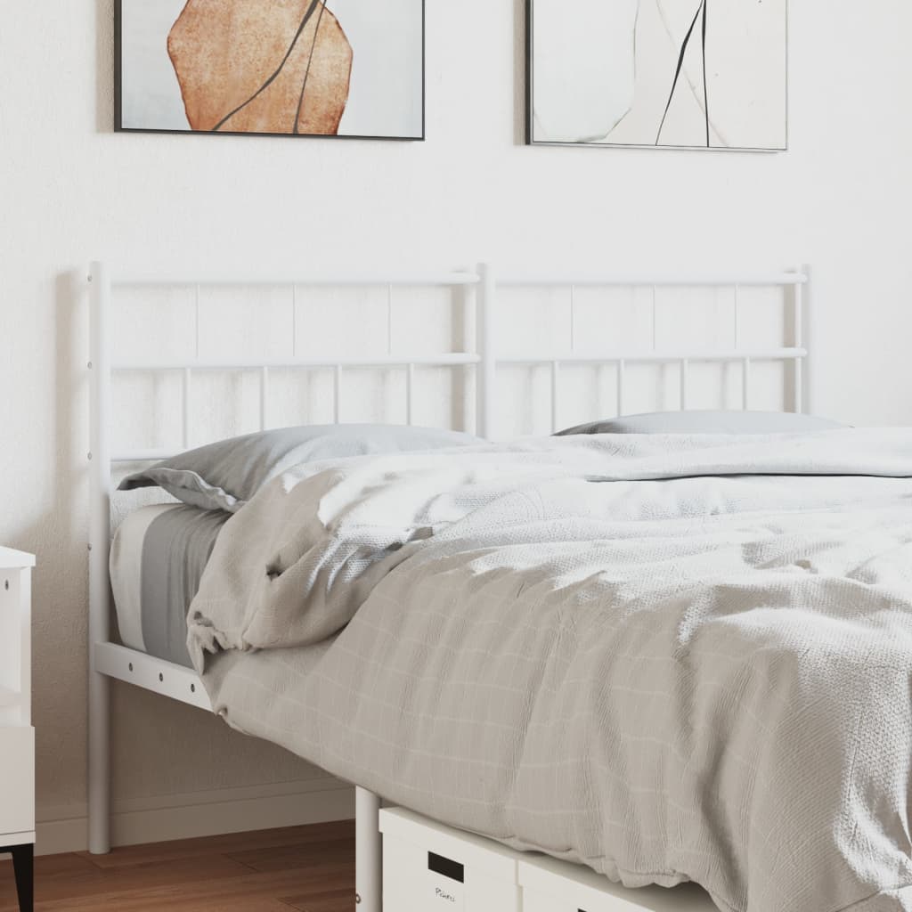 Metal Headboard White 150 cm