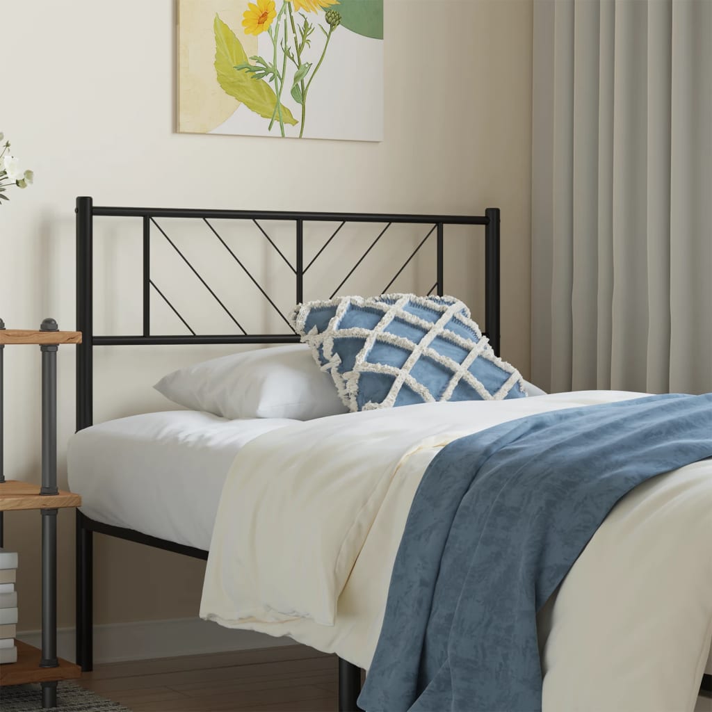 Metal Headboard Black 75 cm