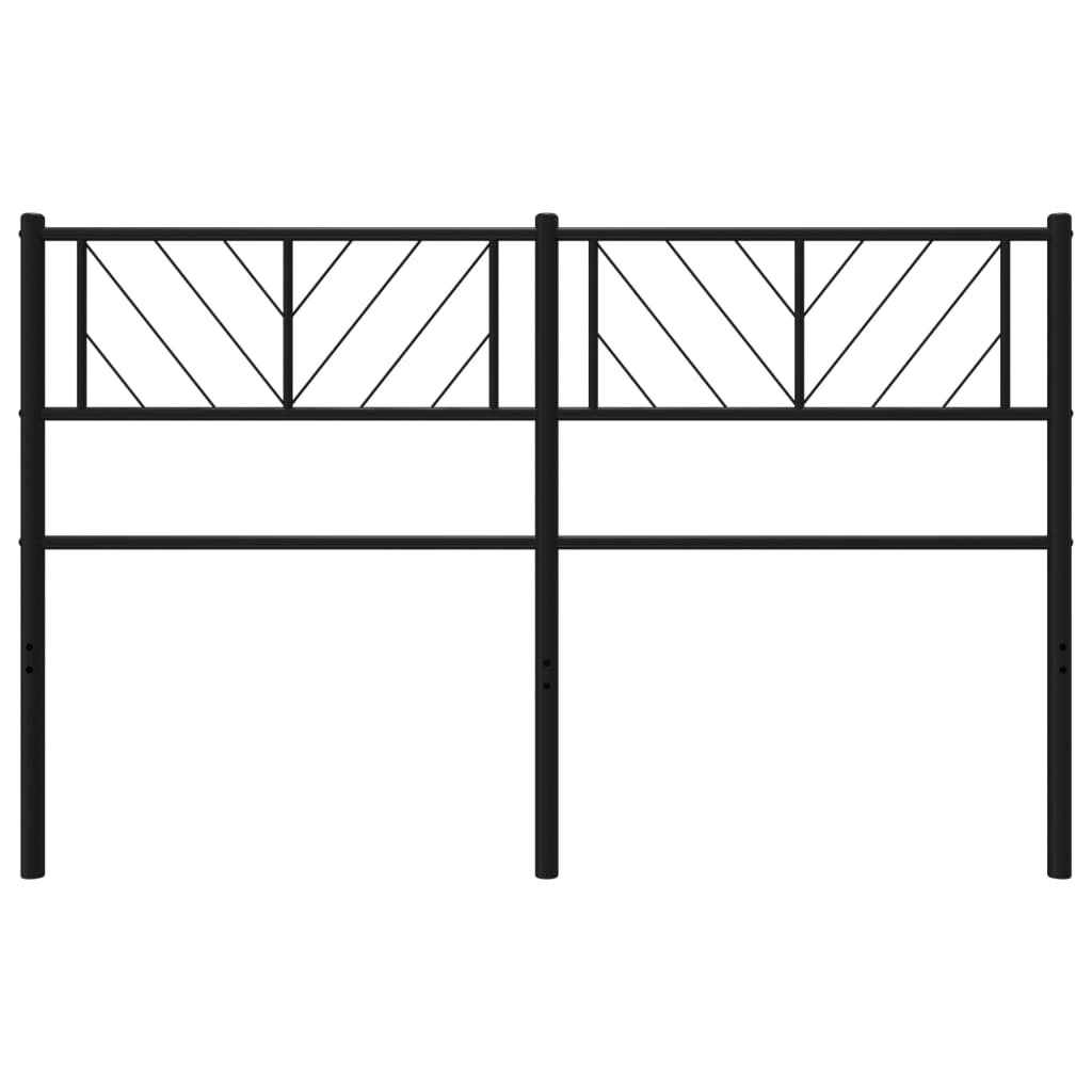 Metal Headboard Black 135 cm