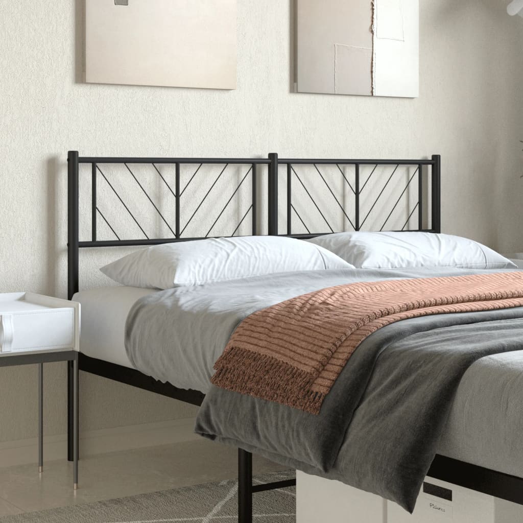 Metal Headboard Black 135 cm