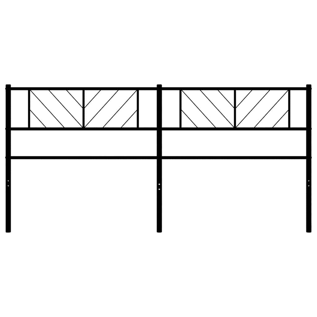 Metal Headboard Black 180 cm