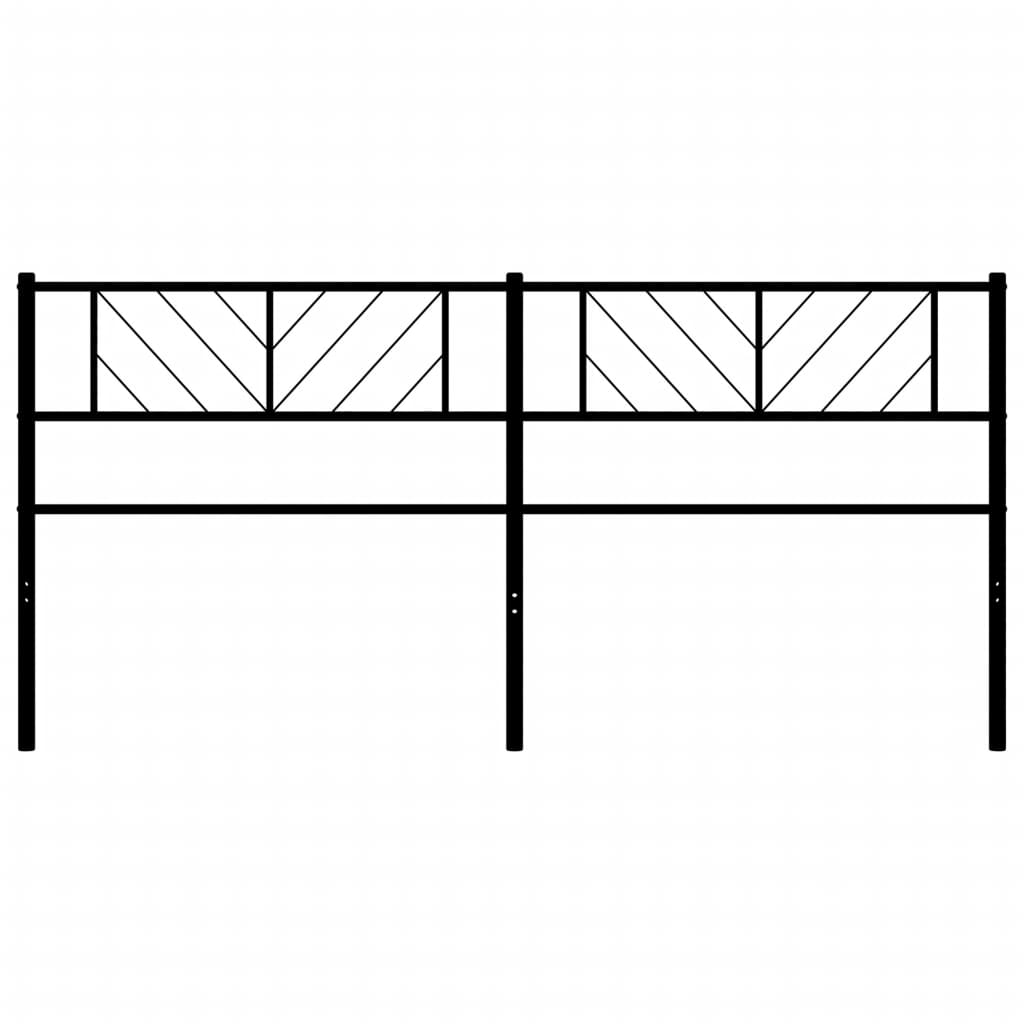 Metal Headboard Black 200 cm