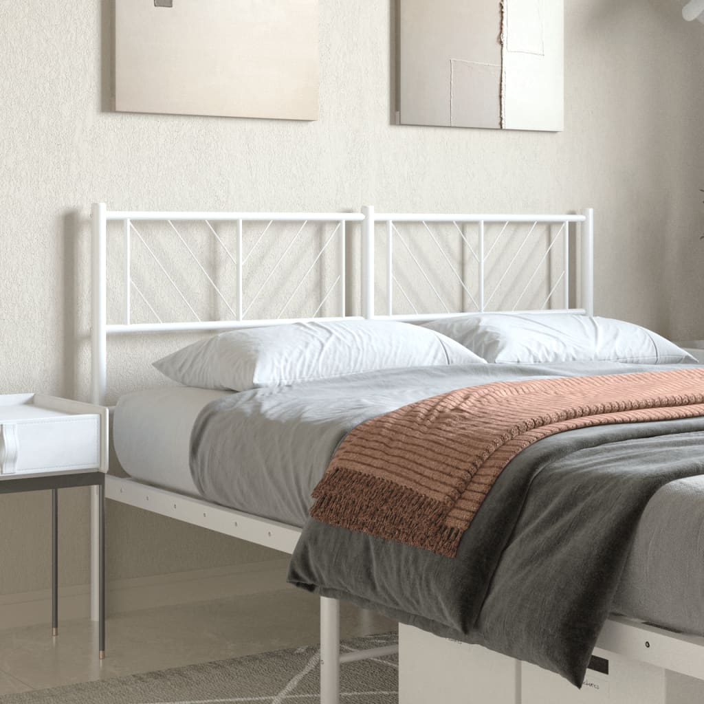 Metal Headboard White 135 cm