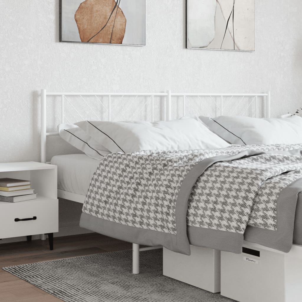 Metal Headboard White 180 cm